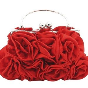 rose flower vintage clutch